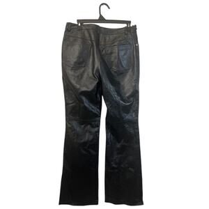Newport News Jeanology Collection Black Jean Style Leather Pants Womens Sz 8T